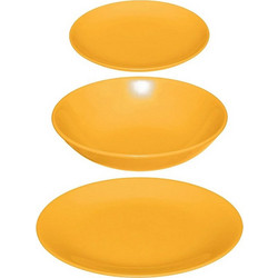 Secret de Gourmet Σετ Πιάτα Φαγητού Πορσελάνης Colorama Yellow 18τμχ 154520K
