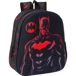 Safta 3D Batman Σχολική Τσάντα Πλάτης Νηπιαγωγείου Μαύρη Κόκκινη 622481890