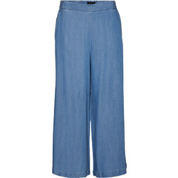 Vero Moda Bree Ψηλόμεση Υφασμάτινη Γυναικεία Ζιπ-Κιλότ Loose Εφαρμογή Μπλε 10304861