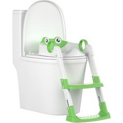 Babywise Frog Παιδικό Κάθισμα Τουαλέτας με Σκαλοπάτι & Χερούλια Λευκό Πράσινο