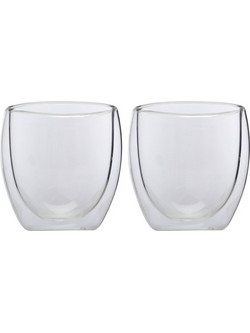 Maxwell & Williams Σετ Ποτήρια Καφέ Γυάλινα 250ml 2τμχ GU0028