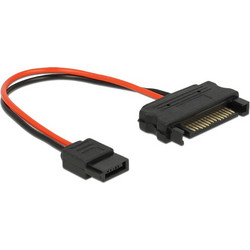 DeLOCK 84873 Καλώδιο Τροφοδοσίας 15-Pin SATA Male to 6-Pin SATA Female 0.1m Red
