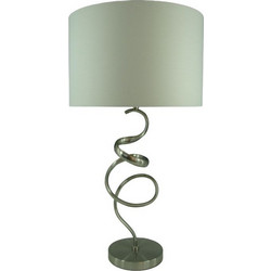 Inart Valou 5207351213287 Πορτατίφ Ε27 Μπεζ Ασημί Π35xΥ65cm