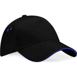 Beechfield Ανδρικό Καπέλο Jockey Υφασμάτινο Μαύρο Royal Blue B15c-001