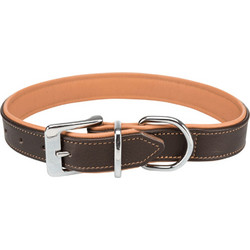 Trixie Active Comfort Δερμάτινο Κολάρο Σκύλου Μπεζ 3x47-54cm