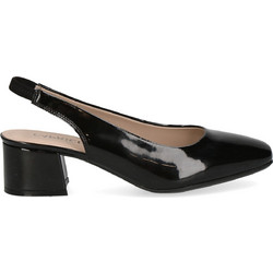 Caprice Ανατομικές Γόβες Slingback Λουστρίνι με Χοντρό Χαμηλό Τακούνι Μαύρες 9-29500-42-018
