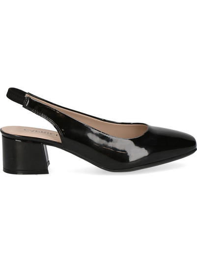 Caprice Ανατομικές Γόβες Slingback Λουστρίνι με Χοντρό Χαμηλό Τακούνι Μαύρες 9-29500-42-018