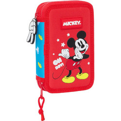 Safta Mickey Mouse Fun Κασετίνα Γεμάτη με 2 Θήκες Κόκκινη 412333854