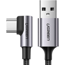 Ugreen US284 Angle 90° Braided USB-A to USB-C 1m Black Grey 6957303859412