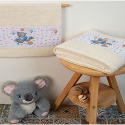 Dimcol Studying Bear 39 Σετ Βρεφικές Πετσέτες 2τμχ 400gr/m²