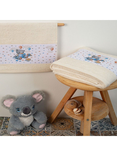 Dimcol Studying Bear 39 Σετ Βρεφικές Πετσέτες 2τμχ 400gr/m²