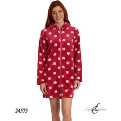 Lydia Σετ Γυναικείες Πιτζάμες Χειμωνιάτικες Fleece Κόκκινες 23573