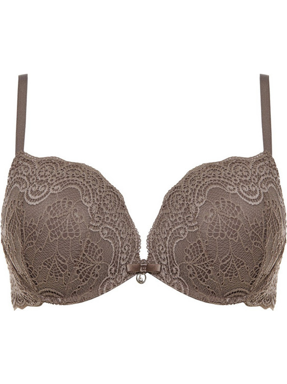 Lormar PIZZO Σουτιέν Balconette Push Up με Μπανέλα Ταμπά