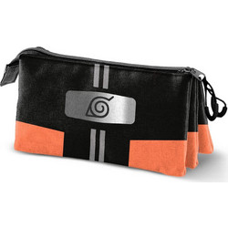 Karactermania Naruto Shippuden Κασετίνα με 3 Θήκες Μαύρη Πορτοκαλί 06351