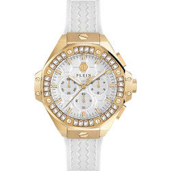 Philipp Plein Γυναικείο Ρολόι Χρονογράφος με Λευκό Καουτσούκ Λουράκι PWPSA0624
