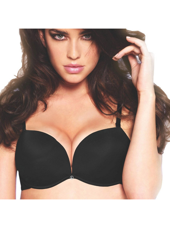 Lormar Σουτιέν Balconette Push Up με Μπανέλα Μαύρο 01023