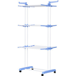 HOMCOM 850-208V00BU Πτυσσόμενη Κάθετη Απλώστρα Ρούχων Δαπέδου Μεταλλική 73x64x177cm