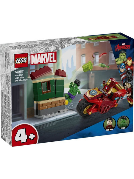 Lego Marvel Avengers Iron Man with Bike & The Hulk για 4+ Ετών 76287