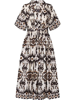 Lolly's Laundry Midi Καλοκαιρινό Καθημερινό Φόρεμα Εκρού 23210-3006