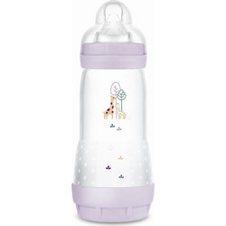 Mam Easy Start Giraffe Πλαστικό Μπιμπερό με Θηλή Σιλικόνης κατά των Κολικών 4+ Μηνών Giraffe Lilac 320ml