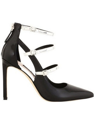 Nine West TEPINZA Γόβες Δερμάτινες με Τακούνι Στιλέτο & Λουράκι Μαύρες 25034056-4VD