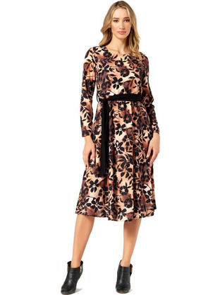 Anna Raxevsky Midi Καθημερινό Φόρεμα Floral Καφέ D24210