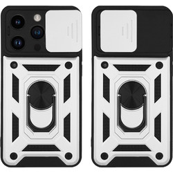 Sonique Ring Armor CamPro Back Cover Silver (iPhone 14 Pro)