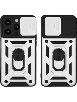 Sonique Ring Armor CamPro Back Cover Silver (iPhone 14 Pro)