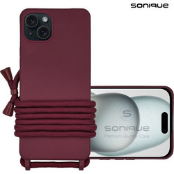 Sonique Carryhang Back Cover Burgundy (iPhone 15 Plus)