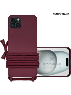 Sonique Carryhang Back Cover Burgundy (iPhone 15 Plus)