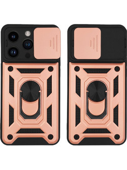 Sonique Ring Armor CamPro Back Cover Rose Gold (iPhone 14 Pro)