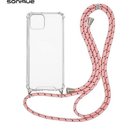 Sonique Strap Back Cover Transparent / Rainbow Pink (iPhone 14 Plus)