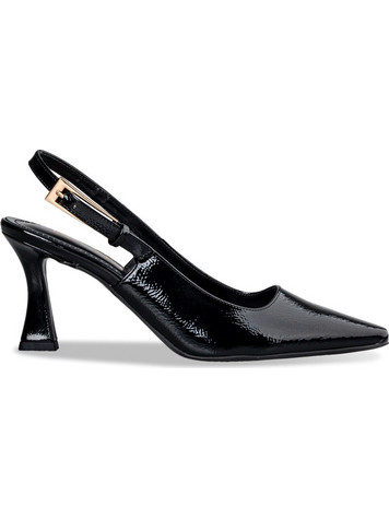 Envie Shoes Γόβες Slingback Λουστρίνι με Λεπτό Ψηλό Τακούνι Μαύρες E02-20856-34