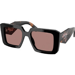 Prada PR23YS 27B60B Γυναικεία Γυαλιά Ηλίου Τετράγωνα Κοκάλινα Μαύρα με Ροζ Φακό