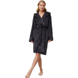 Aruelle Becky Γυναικεία Ρόμπα Χειμωνιάτικη Fleece Μαύρη
