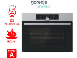 Gorenje BCM4547A10X Εντοιχιζόμενος Φούρνος Μικροκυμάτων με Grill 50lt Inox
