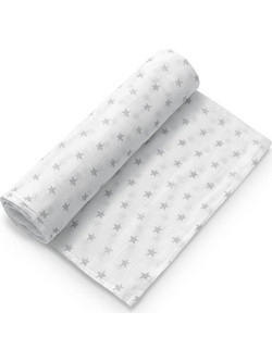 Interbaby Estrellas Πάνα Αγκαλιάς από Μουσελίνα Γκρι 120x120cm 99981-18