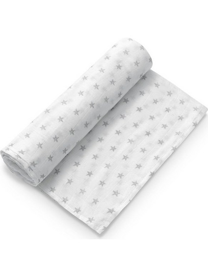 Interbaby Estrellas Πάνα Αγκαλιάς από Μουσελίνα Γκρι 120x120cm 99981-18