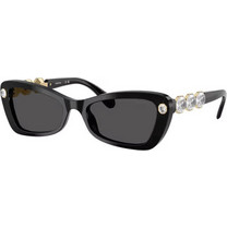 Swarovski SK6033 100187 Γυναικεία Γυαλιά Ηλίου Πολυγωνικά Κοκάλινα Μαύρα με Μαύρο Φακό