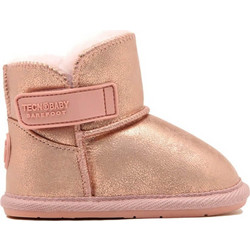 Conguitos TecnoBaby Barefoot Παιδικά Μποτάκια Ροζ Χρυσά με Γούνα OSSH501003