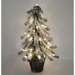 Χριστουγεννιάτικο Δέντρο Επιτραπέζιο Χιονισμένο με Φωτάκια Led 45cm Πράσινο 265-27-00540