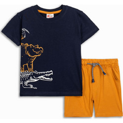 Funky Παιδικό Σετ για Αγόρι Καλοκαιρινό Navy Μπλε Πορτοκαλί 125-301131-1