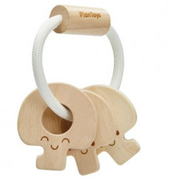 PlanToys Κλειδιά Φυσικό Χρώμα Ξύλινη Κουδουνίστρα Κρίκος για 3+ Μηνών