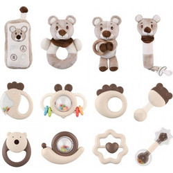 Bebe Stars Teddy Bear Σετ Υφασμάτινες Κουδουνίστρες για Νεογέννητα 12τμχ