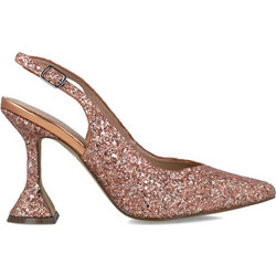 Menbur Γόβες Slingback με Λεπτό Ψηλό Τακούνι & Στρας Ροζ Χρυσές 23830