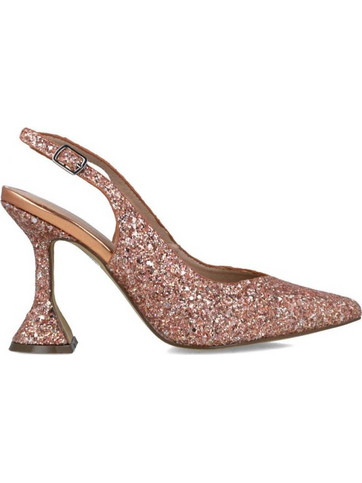 Menbur Γόβες Slingback με Λεπτό Ψηλό Τακούνι & Στρας Ροζ Χρυσές 23830