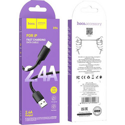 Hoco X96 USB-A to Lightning Cable 1m Black GER-HC-X96LBK