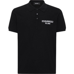 Dsquared2 Ανδρική Μπλούζα Polo Κοντομάνικη Μαύρη S74GL0086S22743-962