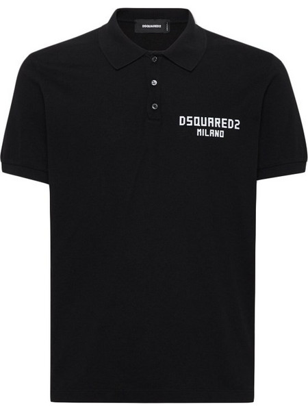 Dsquared2 Ανδρική Μπλούζα Polo Κοντομάνικη Μαύρη S74GL0086S22743-962
