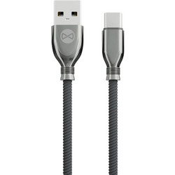Forever Tornado Braided USB-A to USB-C 1m Black